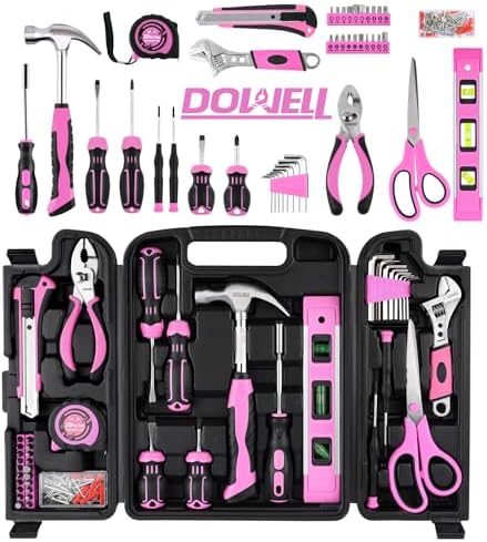 DOWELL Tool Set, 90 Piece Tool Kit with Wrench Set, Home Tools | wrenches, hammer, pliers, screwdrivers, rust-resistant steel, durable plastic case, ANSI certified