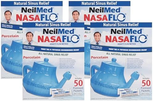NeilMed Nasaflo Porcelain Neti Pot, 50 Count
