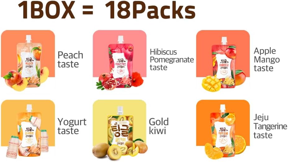 Rawel Thingle Delicious Konjac Jelly Renewed Mix Package / 18packs (Mix) / 6 Calories per Pouch/Sugar Free/Fruit Flavor with Low carb/Drinkable Zero