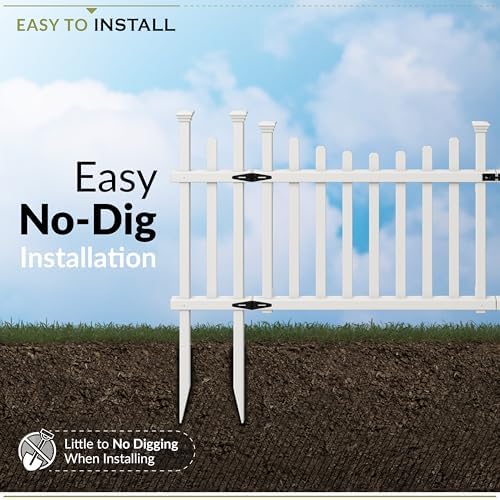 Zippity Madison Picket Gate, White Vinyl DIY No Dig Kit | 2.5ftH x 5.1ftW, 1 Gate, ZP19028