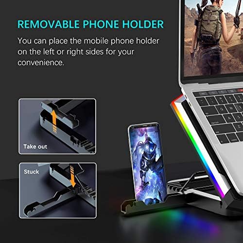 TopMate C11 Laptop Cooling Pad RGB Gaming Notebook Cooler, Laptop Fan Stand