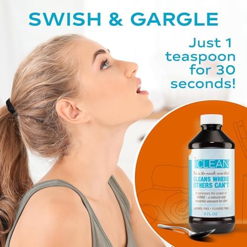 Mouthwash - Fluoride & Alcohol-Free Rinse | Harness The Power of Iodine | Molecular Iodine Mouth Rinse for Clean Oral Care | Gargle for Bad Breath &