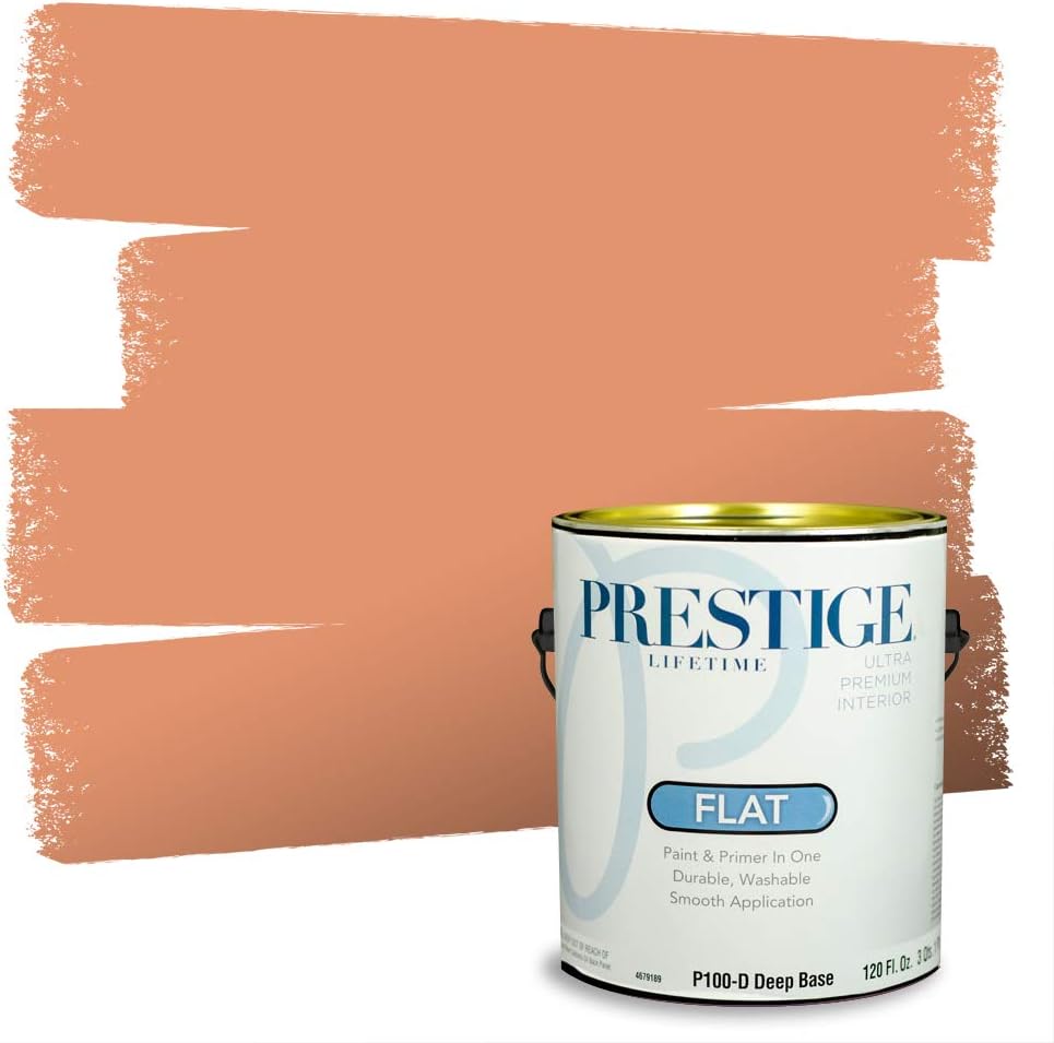PRESTIGE Paints Exterior Paint and Primer In One, 1-Gallon, Semi-Gloss, Comparable Match of Sherwin Williams* Captivating Cream*
