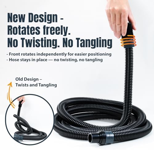POWERTEC 70347 10 Ft. Dust Collection Hose Kit with 5 Fittings for Woodworking Power Tools Home and Wet/Dry Shop Vacuums