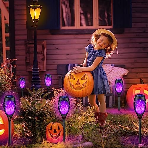 Kurifier Solar Lights Outdoor 8Pack Solar Torch Light with Flickering Flame