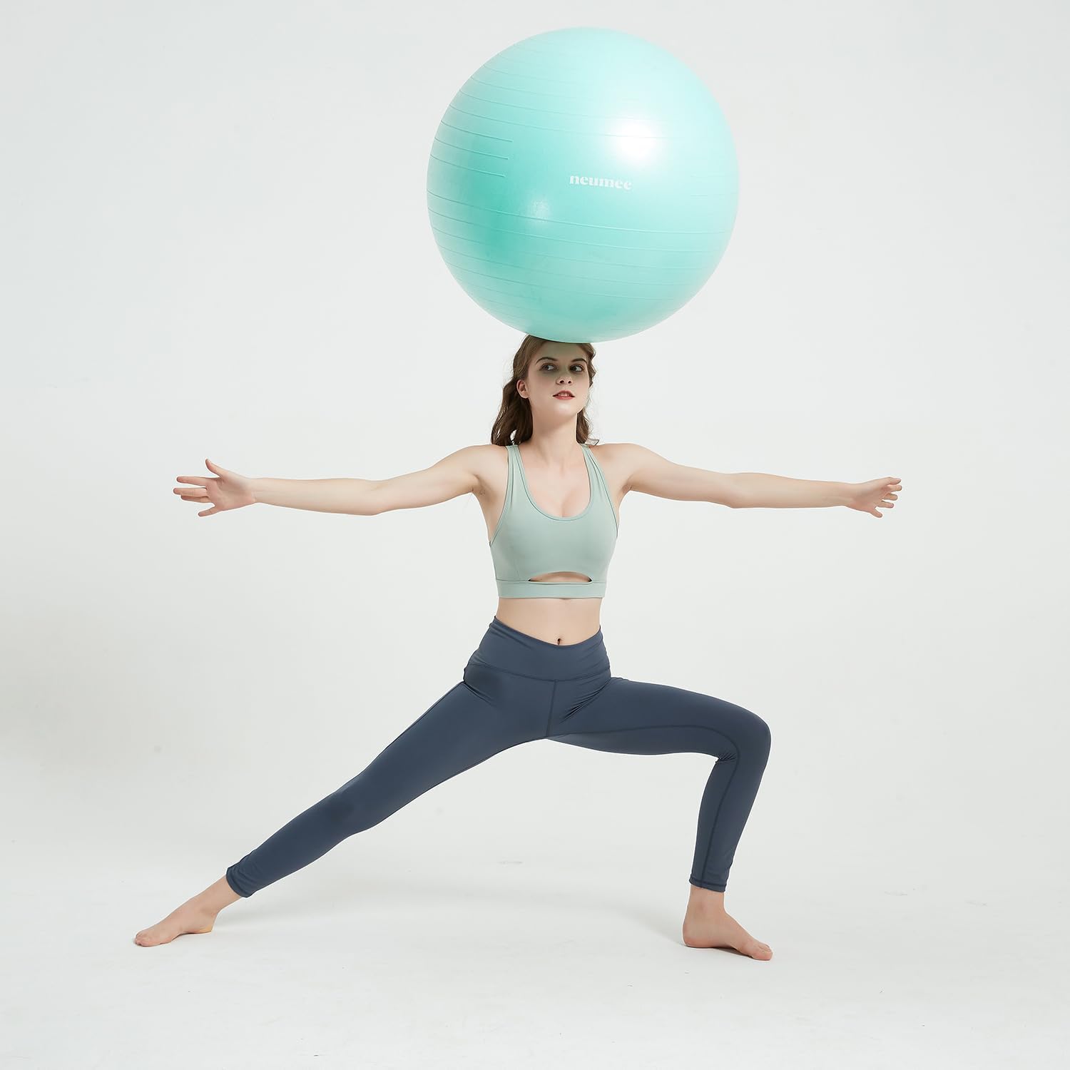 Yoga Ball Chair with 65cm Exercise Ball & 2 Resistance Bands, Stability Base for Home Office, Yoga, Pilates & Fitness, Balance Ball for Posture