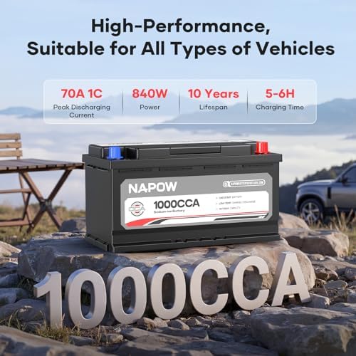 12V 70Ah Sodium Ion Car Battery, 1000CCA IP65 Waterproof Automotive Group Size 49 Battery for Car RV Marine