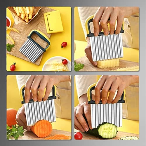 Crinkle Cutter, French Fry Cutter for Potatoes, Upgraded Stainless Steel Blade