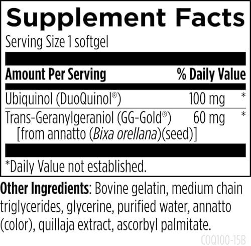 Designs for Health CoQnol 100mg - CoQ10 Ubiquinol with Superior Bioavailability + Exclusive Absorption Technology - Double CoenzymeQ10 Boost with GG