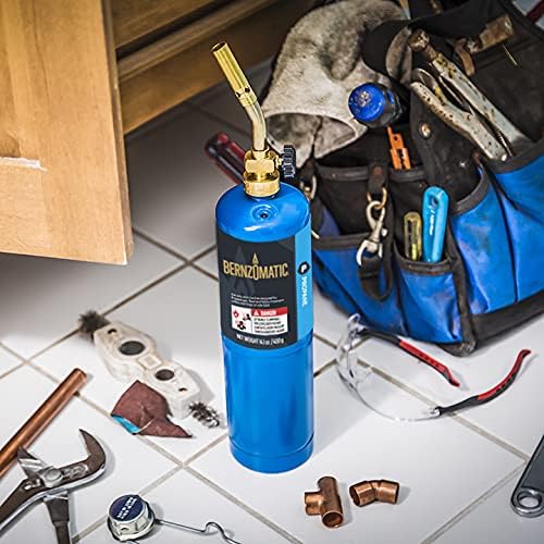 Bernzomatic BZ8250HT Reach Hose Torch, Trigger-Start Hose Torch with Included Holster For Fuel Canister, Red (8250 Reach Torch)