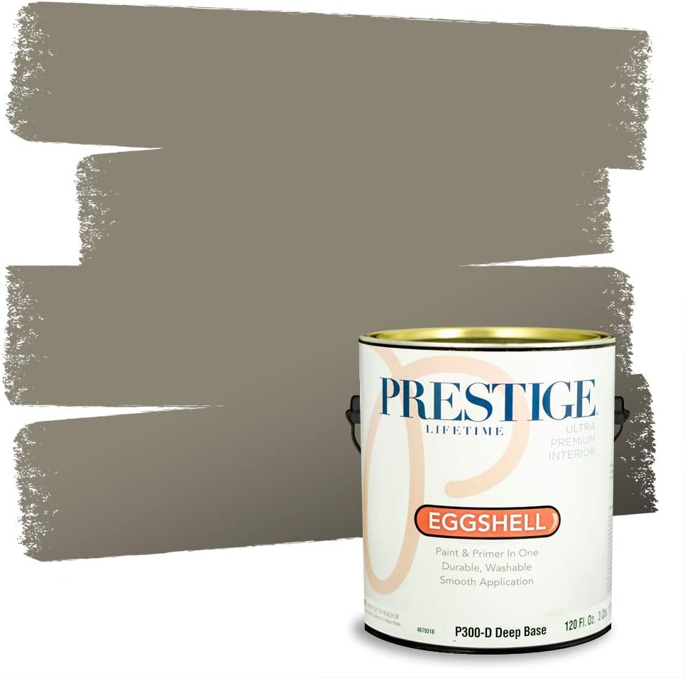 PRESTIGE Paints Exterior Paint and Primer In One, 1-Gallon, Satin, Comparable Match of Sherwin Williams* Ripe Olive*