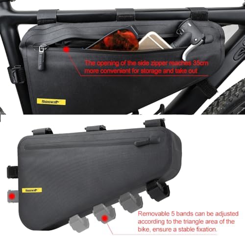 Rhinowalk Bike Frame Bag Bike Triangle Bag Waterproof top Tube Under The Bag, Suitable for Road Mountain Bike Sports, Gravel Bike