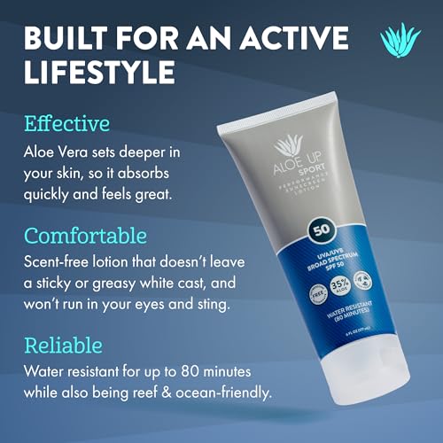 Aloe Up Sport Sunscreen Spray SPF 30, Water Resistant, Non-greasy, 6 oz | Broad-spectrum SPF 30; Water resistant up to 80 min; Non-greasy, With aloe vera gel, fragrance-free