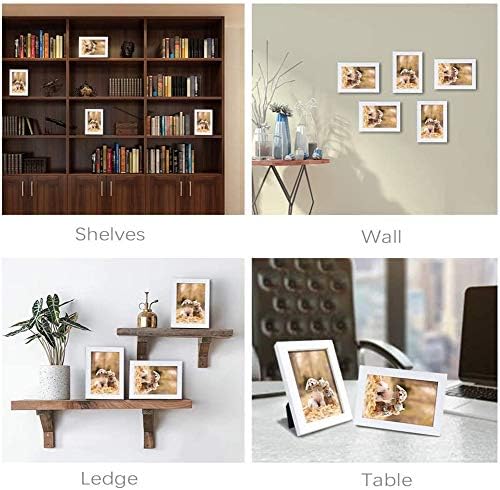 6x8 inch Picture Frame Made of 100% Solid Wood and High Definition PlexiGlass Display Pictures for Table Top Display and Wall Mounting Photo Frame