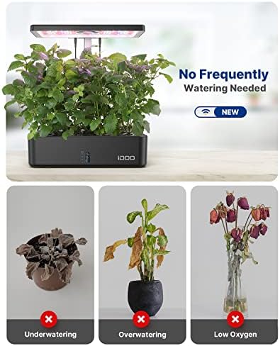 iDOO 12Pods Hydroponics Growing System Garden with LED Grow Light