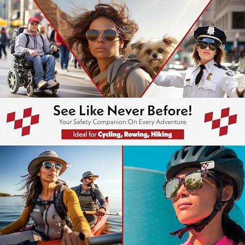 Cycling Compact Mirror for Helmet & Eyeglasses | Smaller profile. Same natural rear view. Your mirror follows your head movement, not your handlebars.