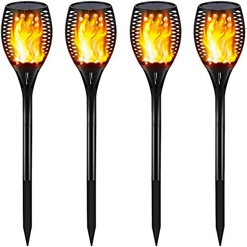 Gold Armour Solar Lights Outdoor - Flickering Flames Torch Lights Solar Light 42.9in Tall
