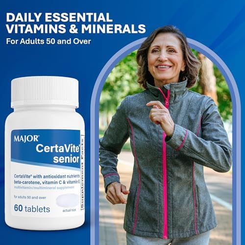 MAJOR CertaVite Senior Multivitamin with Antioxidants, 60 Tablets | Multivitamin for Women and Men With Beta-Carotene, Iron, Vitamin C and E