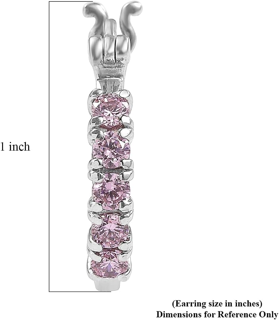 Pink Cubic ZirconiaEarrings in Stainless Steel