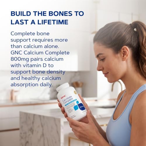GNC Calcium Complete 800mg, Supports Bone Density, 240 Caplets, 60 Servings