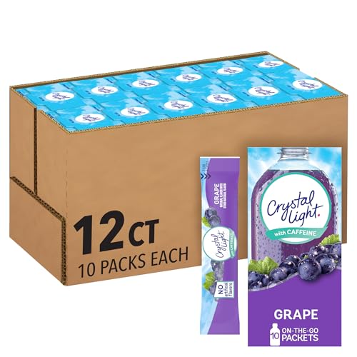 Crystal Light Drink Mix, 6 Pitcher Packets Concord Grape , 2.01 oz | for Flavorful Hydration and Shareable Refreshment Zero Sugar, Low Calorie No Caffeine