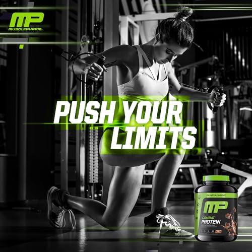 MusclePharm Combat Protein Powder Chocolate Milk - 4.2 lb - 52 Servings | Multi-Source Protein Blend, Chocolate Protein Shake, Lean Muscle Support