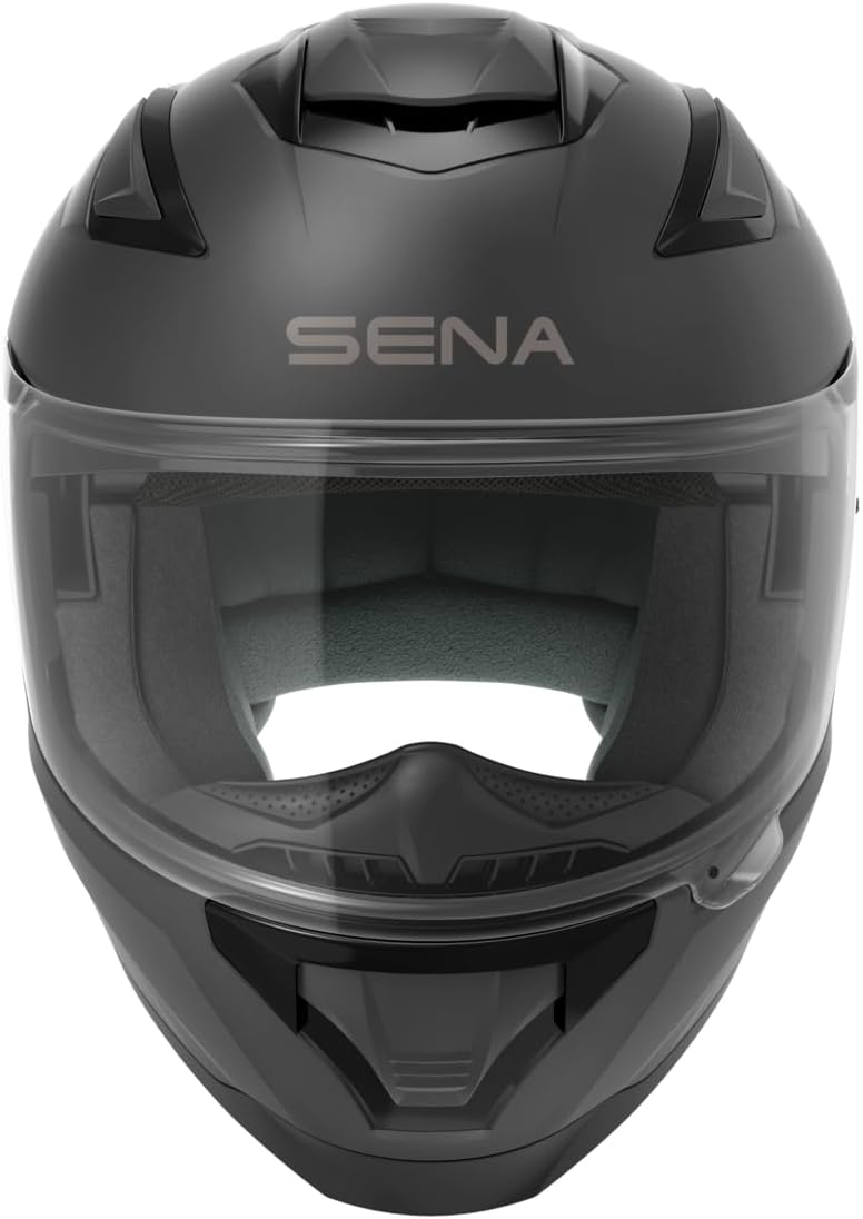 Sena Stryker Full Face Smart Helmet with Integrated Mesh and Bluetooth Communications, LED Taillight, and Sound by Harman Kardon, DOT (Gloss White, X-Large)