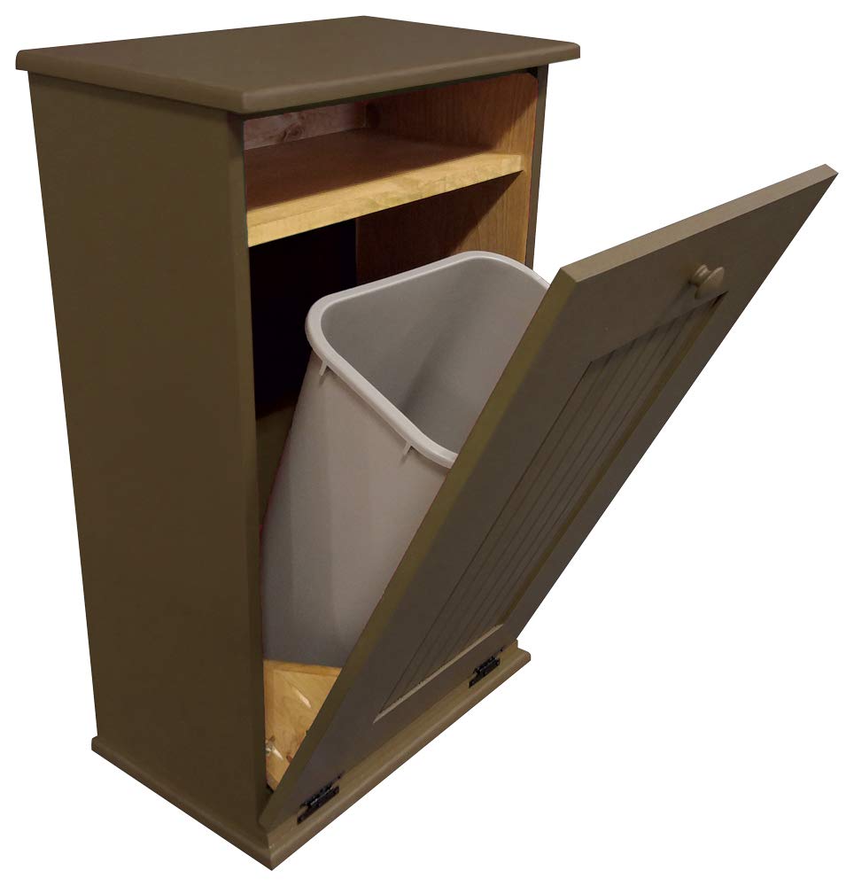 Sawdust City Tilt-Out Wooden Trash Bin Holder (Old - Black)