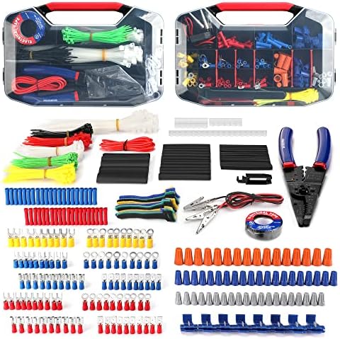 WORKPRO Crimping Tool Kit with 582PCS Heat Shrink Wire Connectors | Electrical Wire Terminals for AWG 22-10, 3-in-1 Wire Strippers Cutters & Crimpers