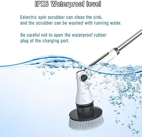 Electric Spin Scrubber, 8 in 1 Electric Cleaning Brush, Cordless Rechargeable Scrub Brush with 8 Replaceable Brush Heads
