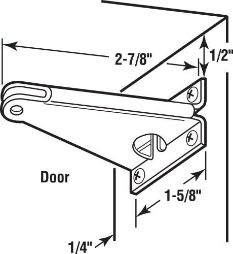 Prime-Line K 5031 Screen Door Closer Jamb Bracket, 2-7/8 in., Single Pack | Stamped Steel, Zinc Plated Finish