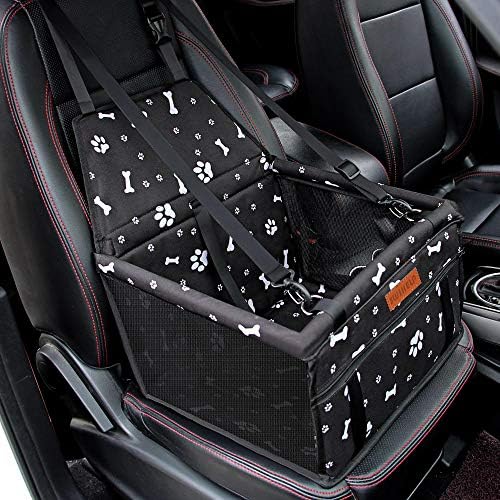 Dog Car Seat Puppy Portable Pet Booster Car Seat with Clip-On Safety Leash and PVC Support Pipe, Anti-Collapse,Perfect for Small Pets