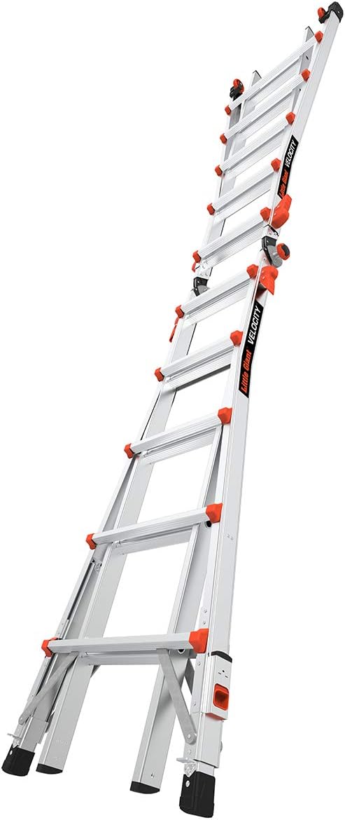 Little Giant Velocity, Aluminum Ladder, 14 ft Reach, 15413-001 | Telescoping Multi-Position Ladder with Extension, A-Frame, 90-Degree & Trestle Modes, 300 lbs. Rating