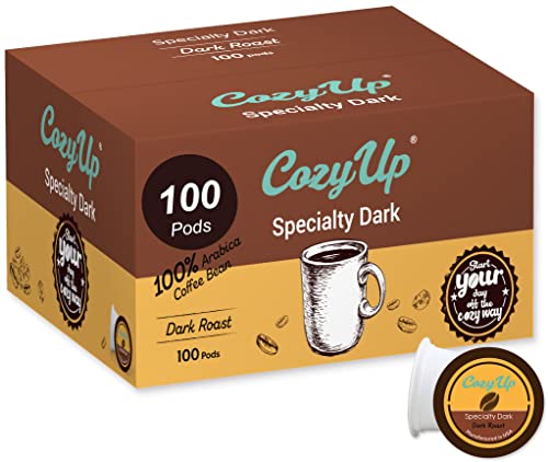 Cozy Up Specialty Dark Coffee Single Serve Pod, 100-Count, Dark Roast | Compatible with Keurig K-Cup