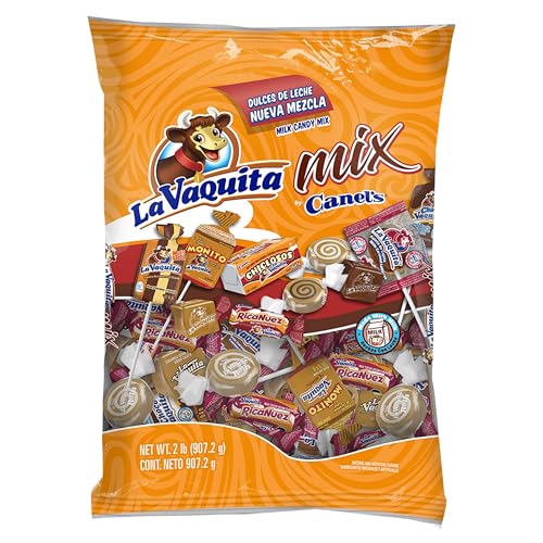 Canel's La Vaquita Assorted Milk Candy Mix, with Caramels, Coconut, Chocolate, and Pecan, Soft and Hard Candy and Lollipops, for Parties and Sharing