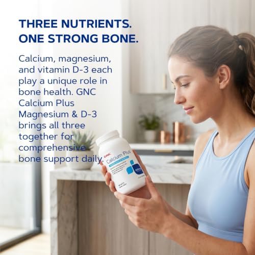 GNC Calcium Plus Magnesium & Vitamin D-3 1000mg, Strong Bones, 180 Count