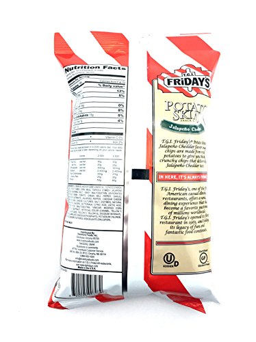 T.G.I. Friday Potato Skins Snack Chips, Jalapeno Cheddar, 4.5 Ounces (Pack of 3)