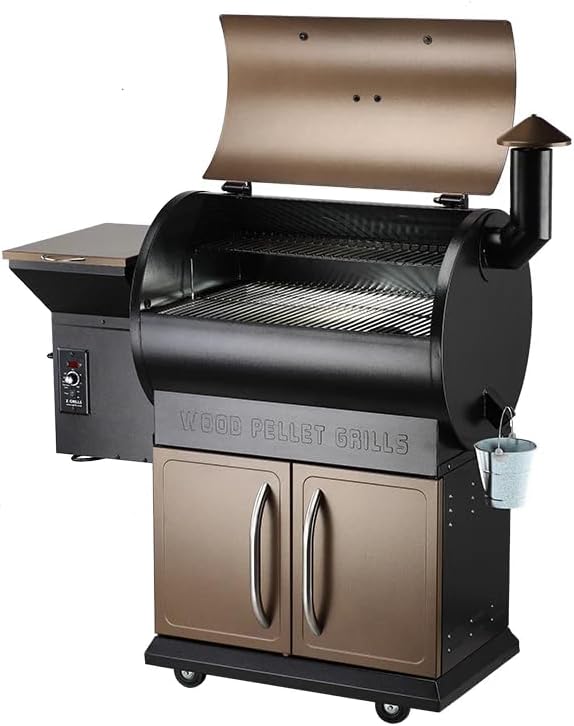 Z GRILLS Wood Pellet Smoker Grill, 8 in 1 BBQ Grill with Auto Temperature Control, 697 sq in Cooking Area for Backyard, Patio and Outdoor Cooking, 7002E, Sliver