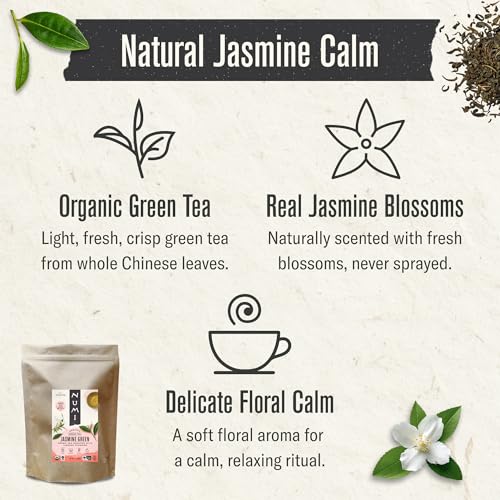 Numi Gunpowder Loose Leaf Green Tea - Organic Tea Leaves - 16 Ounces - Brews 200 Cups - Medium Caffeine Green Tea