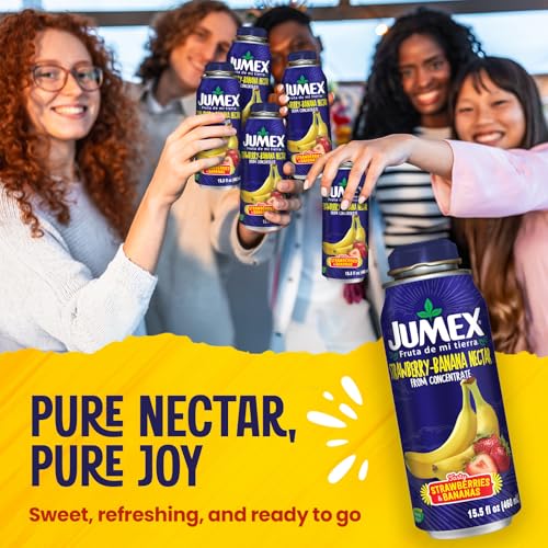 Jumex Mango Nectar Lata Botella - Made with Fresh Fruit Puree - Mango Juice Concentrate for Tropical Fruit Smoothie Mix, Cocktail Mixers & Kids Beverages - 15.5oz, 12 Pack Resealable Juice Bottles