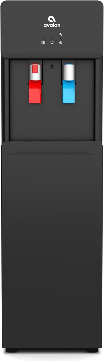 Avalon A6BLWTRCLRBLK Touchless Bottom Loading Cooler Dispenser-Hot & Cold Water, Child Safety Lock, Innovative Slim Design