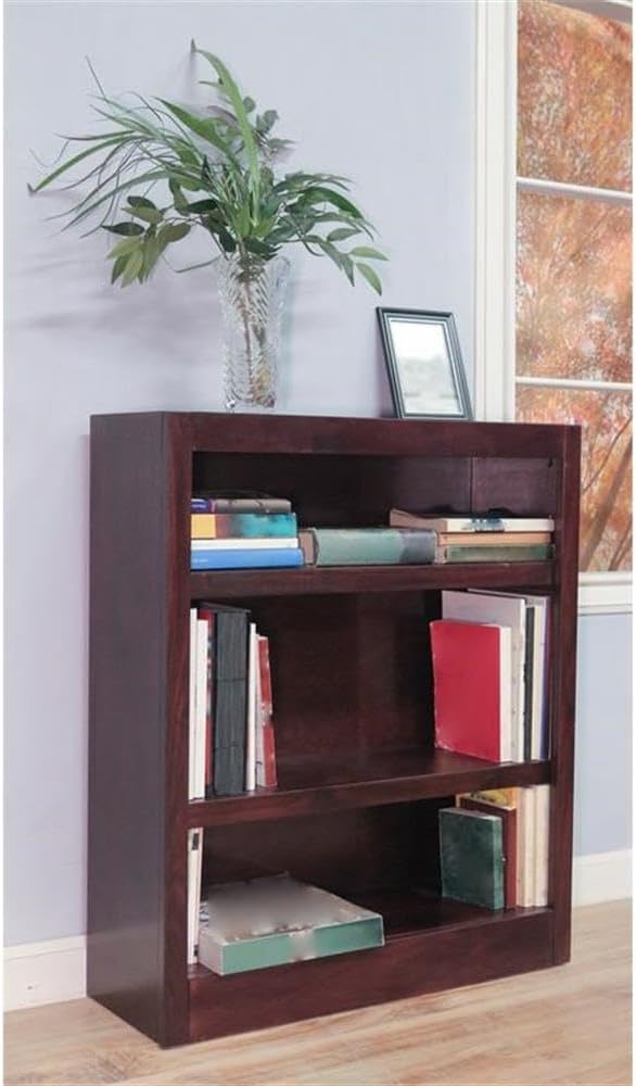 Concepts In Wood Midas Three Shelf Bookcase 36" H Cherry Finish