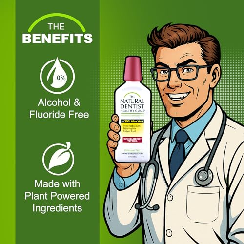 The Natural Dentist Peppermint Twist Mouthwash, No Alcohol & No Fluoride, Plant-Based Daily Rinse that Refreshes & Comforts the Mouth, 16.9 fl oz