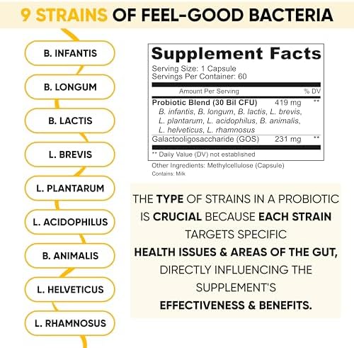 Lifted Naturals Mood Boosting Probiotic 30 Billion CFU - Mood Support Supplement, Prebiotics and Probiotics for Women & Men