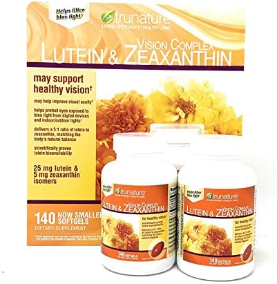 Trunature Vision Softgels Complex Lutein and Zeaxanthin Supplement, 140 Count
