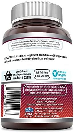 Amazing Formulas Quercetin 500mg 120 Veggie Capsules Supplement - Non-GMO - Gluten Free - Supports Overall Health & Well Being