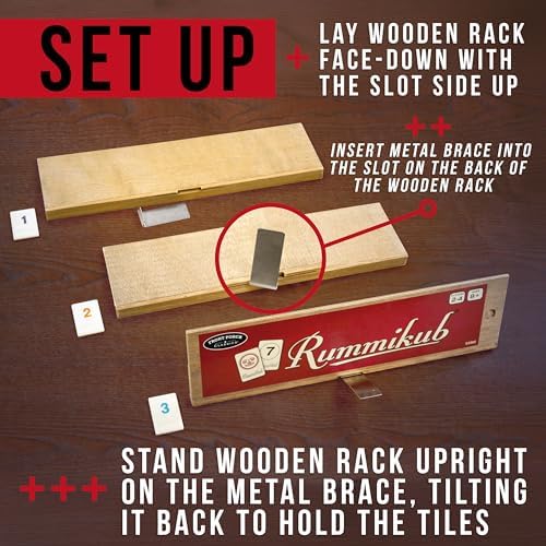 Rummikub Tile Game in Vintage Edition Wooden Storage Case, Ages 8+