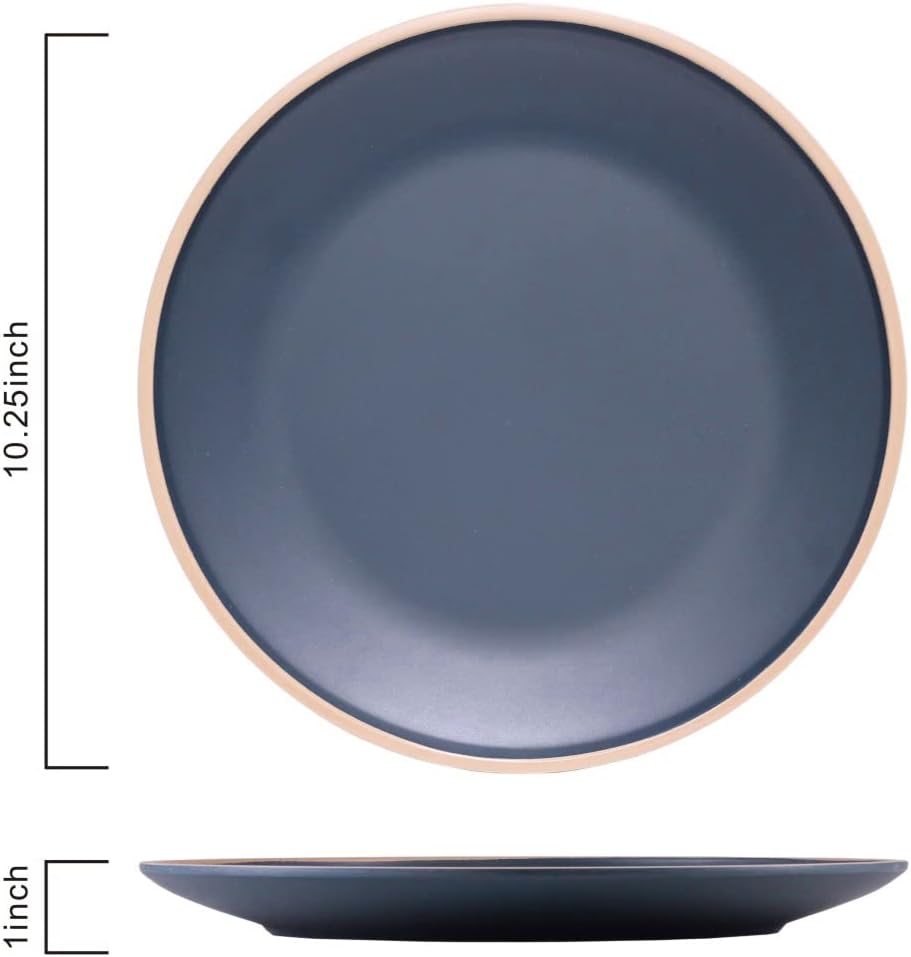 Melamine Dinnerware Sets, Plates and Bowls Sets 12 Pcs, Melamine Plates, Dish Set for 4, Unbreakable Dinnerware Set for Party, BPA Free