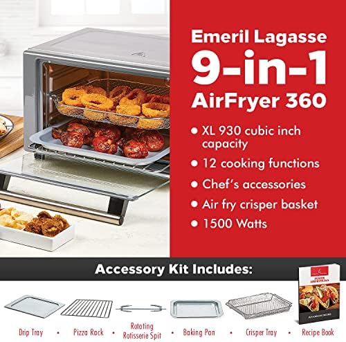 Emeril Lagasse Everyday 360 Air Fryer Oven, 9-in-1 Countertop Oven