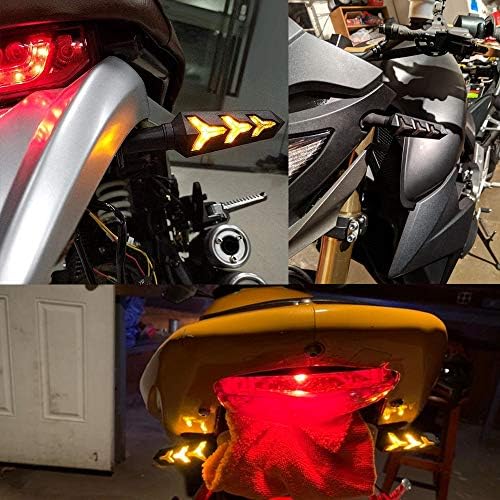 2-Pack Motorcycle Indicators Flowing Turn Signal Lights Y Shape LED Bulbs For Motorbike Scooter Off Road (DC-12V)